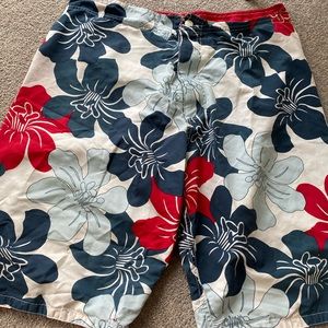 sonique swim board shorts Hawaiian style